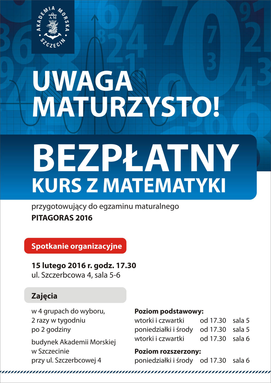 Bezpłatny kurs z matematyki - plakat