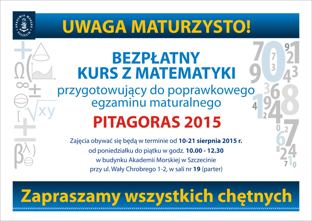 Kurs z matematyki - plakat
