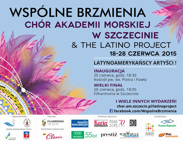 Chór Akademii Morskiej zaprasza do udziału w drugiej edycji festiwalu "Wspólne brzmienia" - plakat