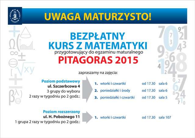 Bezpłatny kurs z matematyki dla maturzystów - program