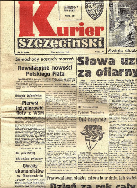 Kurier Szczeciński - pierwsza strona gazety