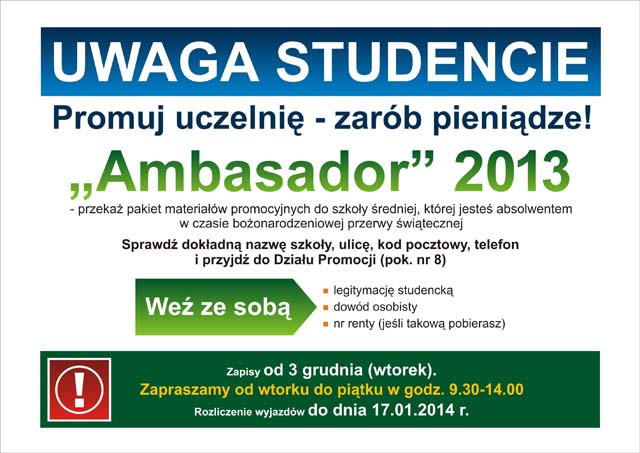 Akcja AMBASADOR 2013 - baner 