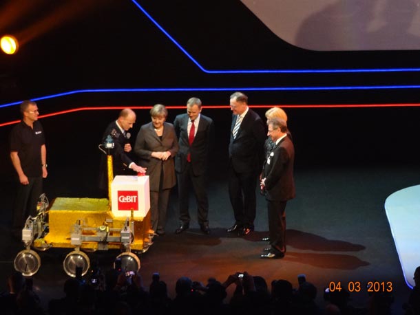 Openingceremony at CeBIT 2013, Hanover with German Chancellor Angela Merkel and Polish Prime Minister Donald Tusk