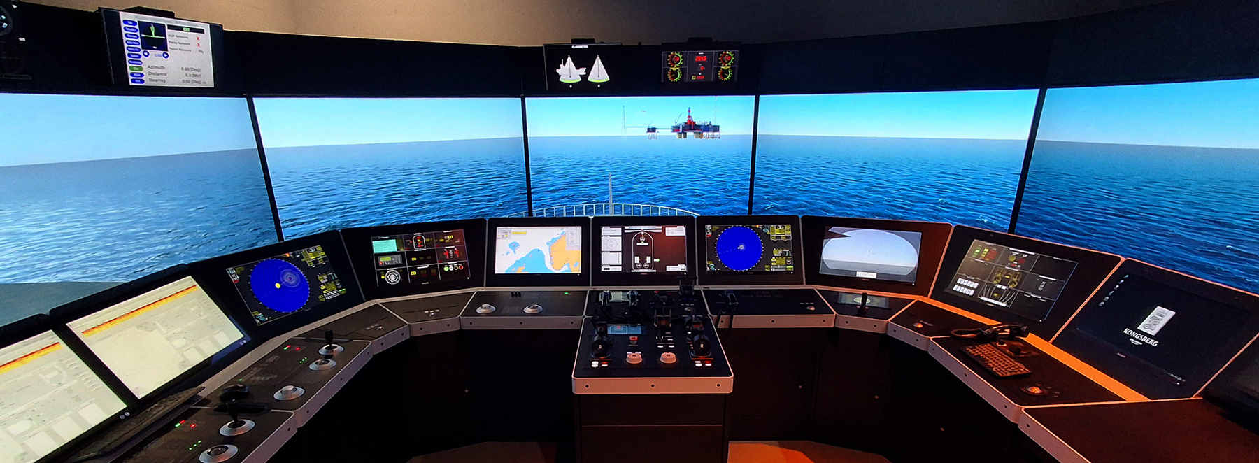 U-shaped ship's bridge simulator at MUS Academic Simulation Centre, Szczecin Poland