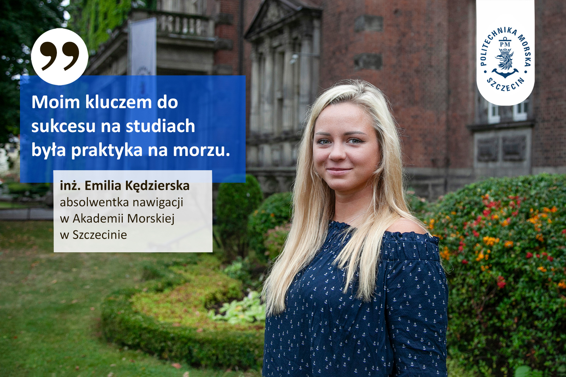 inż. Emilia Kędzierska, absolwentka Akademii Morskie w Szczecinie - portret