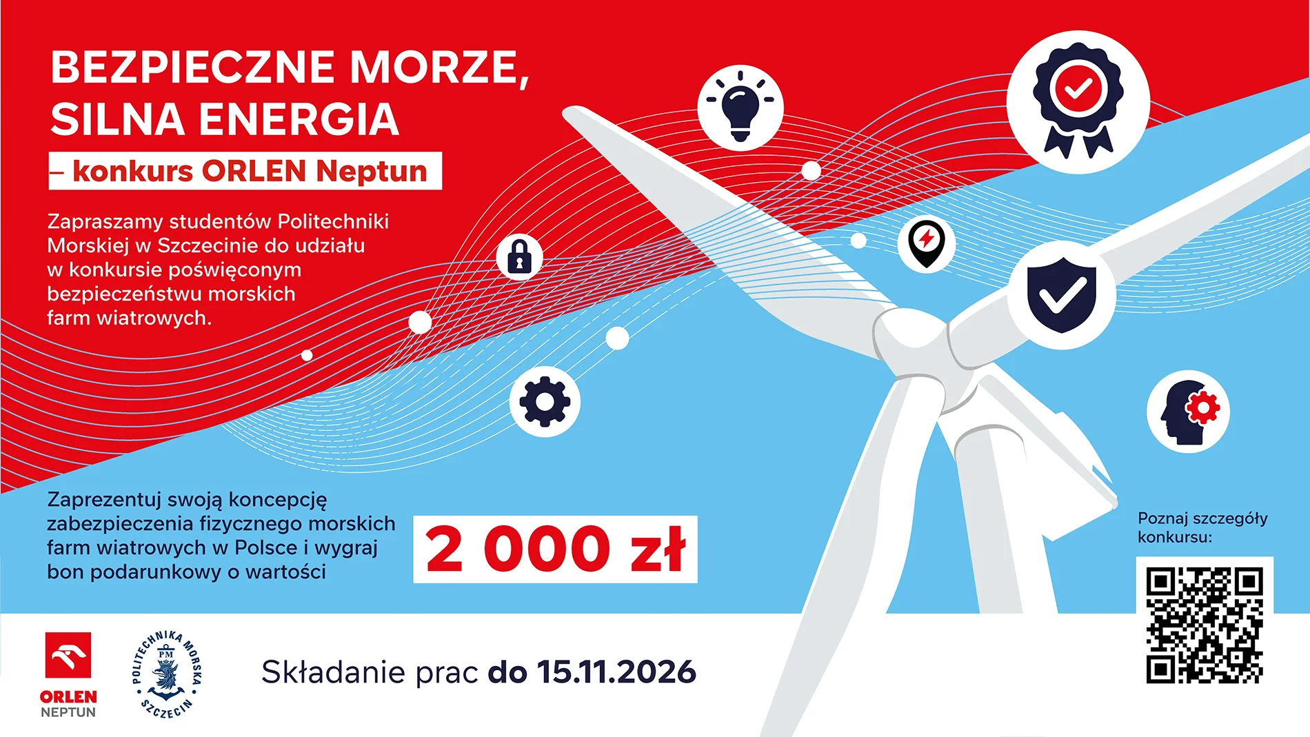 Konkurs Orlen  „Bezpieczne Morze, Silna Energia” - plakat informacyjny