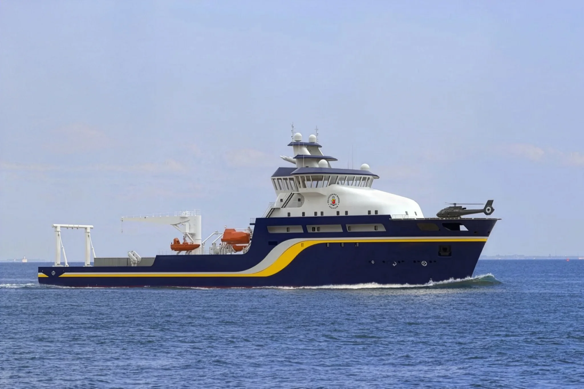 Wizualizacja nowego statku szkolno-badawczego Politechniki Morskiej w Szczecinie