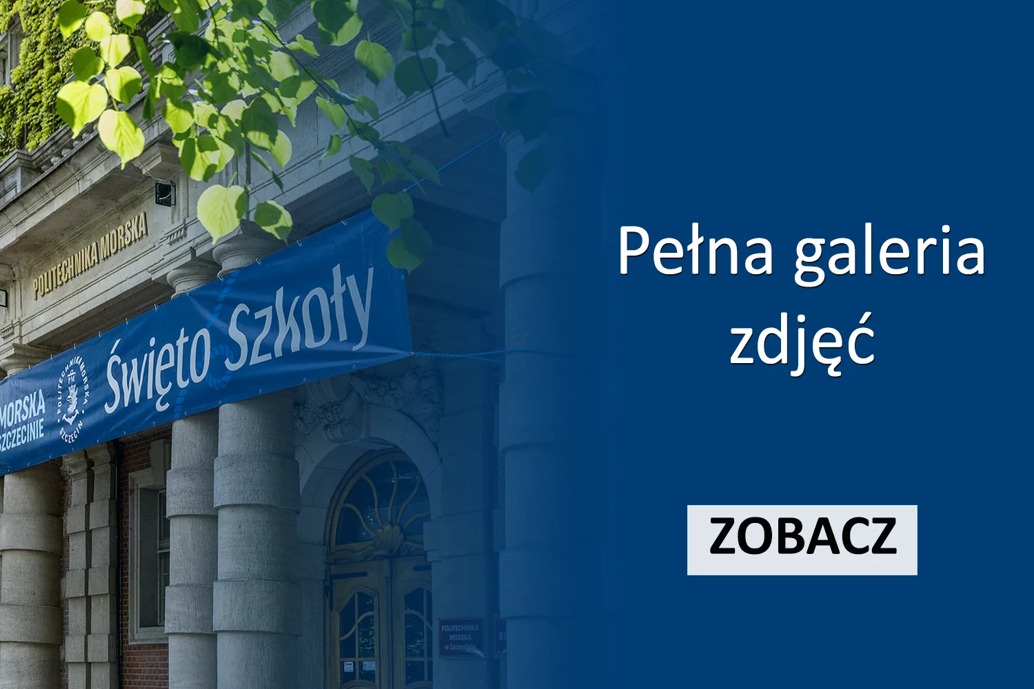 Wejście do PM z banerem Święta Szkoły