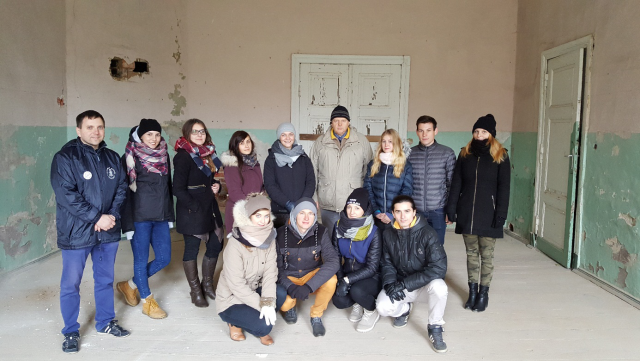 Photo: Our group with Mr Bogdan Andziak in one of the palace rooms