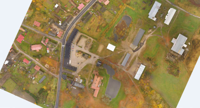 Photo: Fragments of the orthophotomap of the Palace and Farm Complex in Siemczyno. Prepared on the basis of over 400 photos from the Unmanned Aircraft System Phantom 3 DJI Professional.