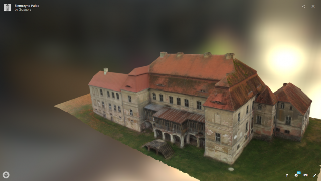 Photo: 3D model of the Palace in Siemczyno published on SketchFab website  source: https://sketchfab.com/models/0caafec76f9f4fb789ec7c9483d6e753