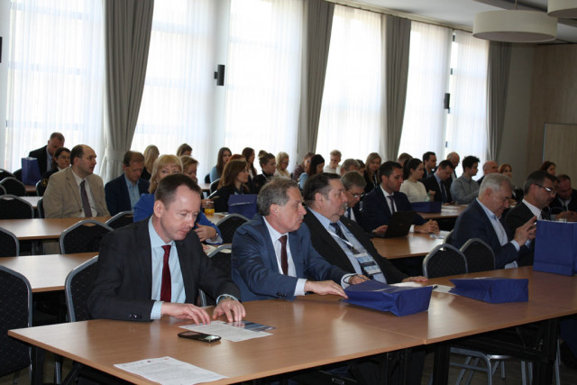 Participants listen to the speeches during the Sea Ports Conference 2018