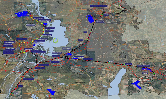 Mapa Szczecińskiej Kolei Metropolitalnej