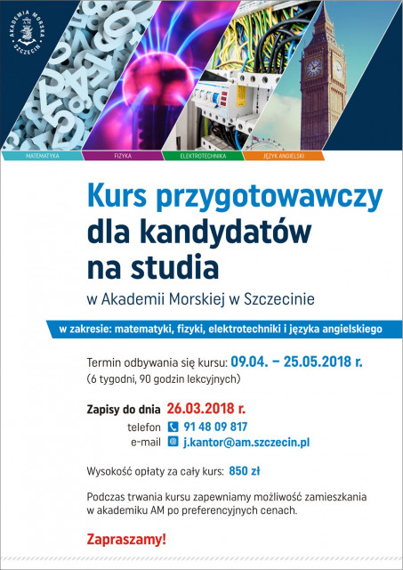 kurs-przygotowawczy dla kandydatów na studia w Akademii Morskiej - COMPASS 2018