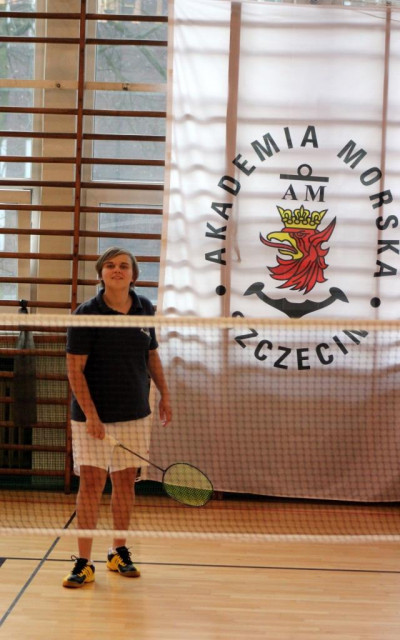 Uczestnicy mistrzostwa Akademii Morskiej w badmintonie