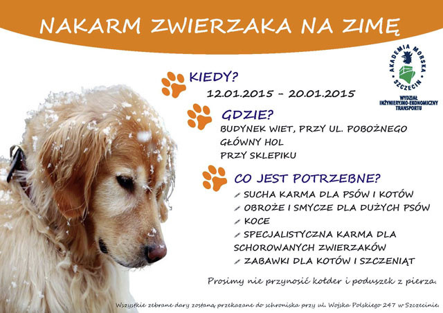 Akcja "Nakarm zwierzaka na zimę" - plakat