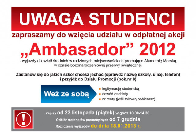 Akcja Ambasador 2013 - plakat