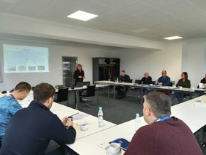 Training participants listen to a lecture