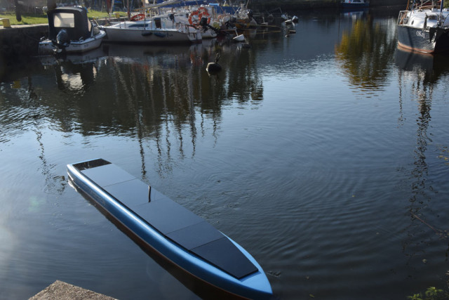 Unmanned vessel model on water