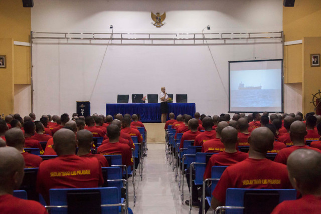 Polish celegation from MUS at the Sekolah Tinggi Ilmu Pelayaran campus