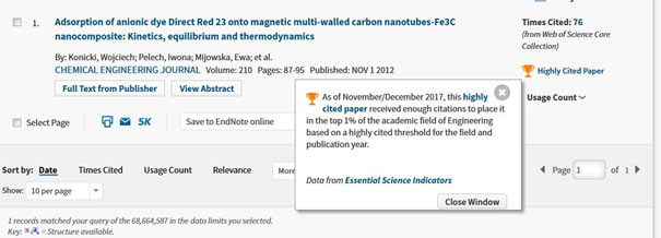 Publication in HIGHLY CITED PAPER title by Wojciech Konicki 