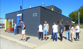 Students visiting the the port in Wapnica