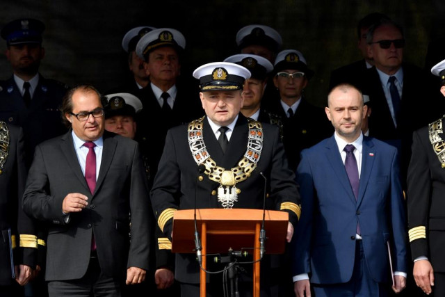 Rektor AMS podczas inauguracji roku akademickiego AMS na Wałach Chrobrego 