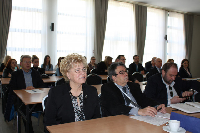 Participants listen to the speeches during the Sea Ports Conference 2018