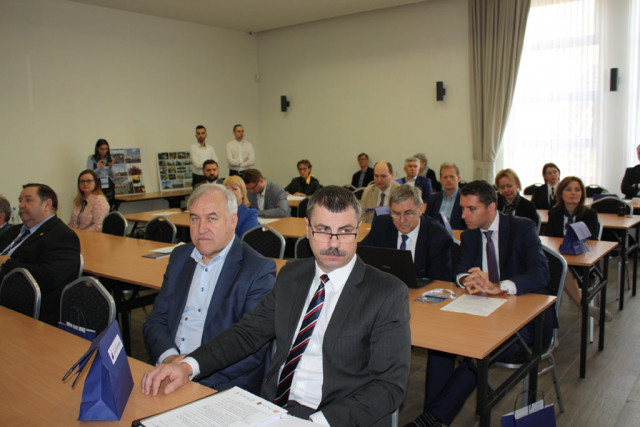 Participants listen to the speeches during the Sea Ports Conference 2018