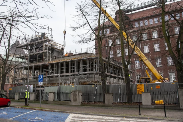 Plac budowy Centrum Symulatorów Promów i Offshore, grudzień 2024