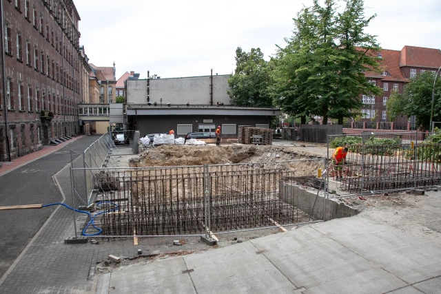 Plac budowy Centrum Symulatorów Promów i Offshore, sierpień 2024