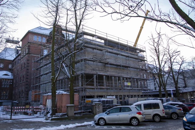 Plac budowy Centrum Symulatorów Promów i Offshore, styczeń 2025