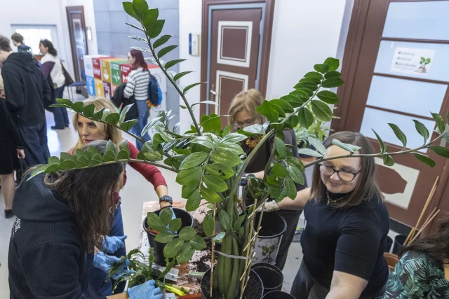 Wolontariusze Roślinnego Oddziału Ratunkowego podczas obchodów Międzynarodowego Dnia Studentów ma PM