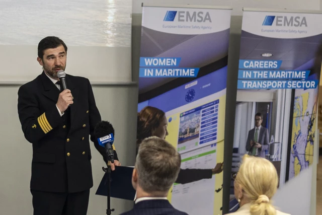 Prorektor PM ds. morskich Arkadiusz Tomczak podczas otwarcia EMSA Open Day