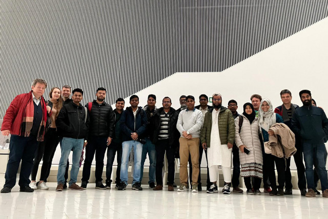 The delegation of academics from Bangladesh visiting Philharmonic in Szczecin