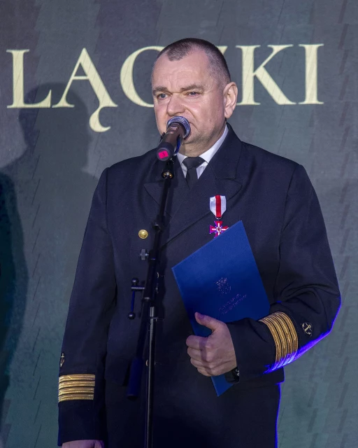 Rektor PM Wojciech Ślączka przemawia po otrzymaniu odznaki Złotej Odznaki Honorowej Gryfa Zachodniopomorskiego