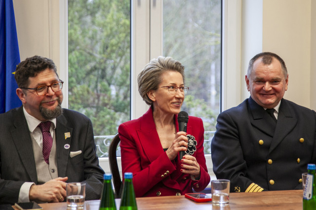 Wiceminister Nauki i Szkolnictwa Wyższego Andrzej Szeptycki, Rektor PK Danuta Zawadzka i Rektor PM Wojciech Ślączka spotkaniu w siedzibie Północnej Izby Gospodarczej 