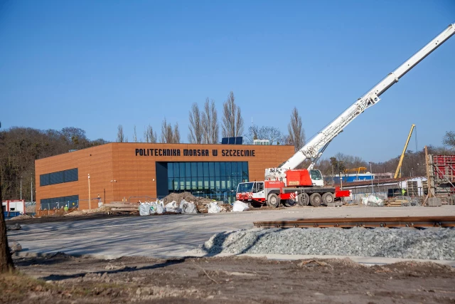 Plac budowy POSRM i budynek CEOP - stan  na luty 2025