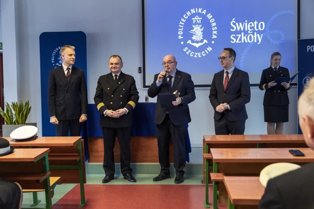 Laureat nagrody Wilka Morskiego za rok 2026 Przemysław Mańkowski, Prezes Zarządu Net Marine Group przemawia po odebraniu nagrody
