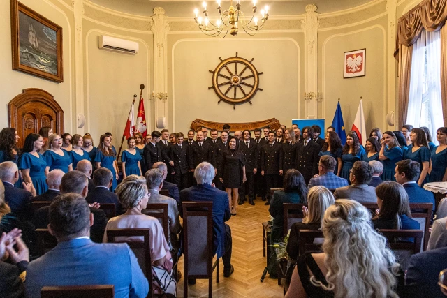 Chór Politechniki Morskiej w Szczecinie podczas uroczystości wręczenia Zachodniopomorskich Nobli