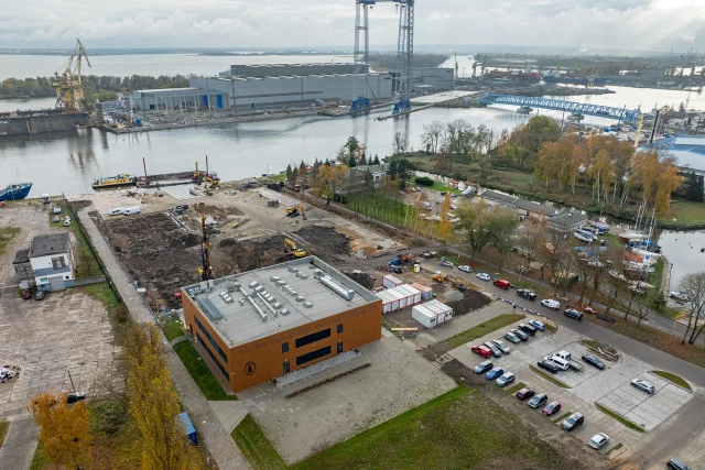 Plac budowy POSRM, listopad 2024 - widok z drona