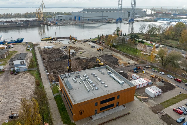 Plac budowy POSRM, listopad 2024 - widok z drona