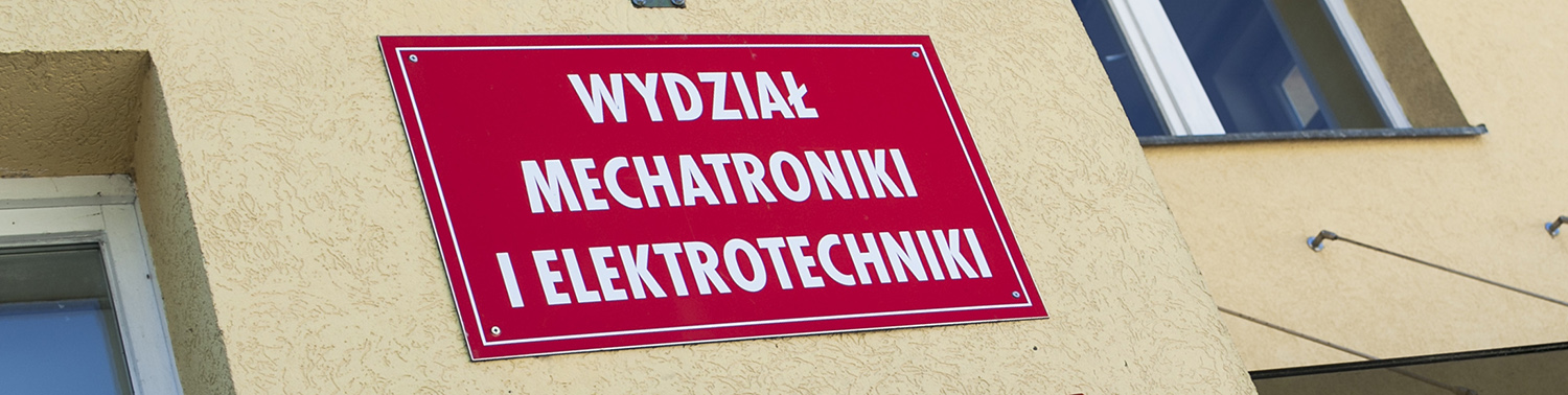 szyld Wydziału  Mechatroniki  i Elektrotechniki AMS