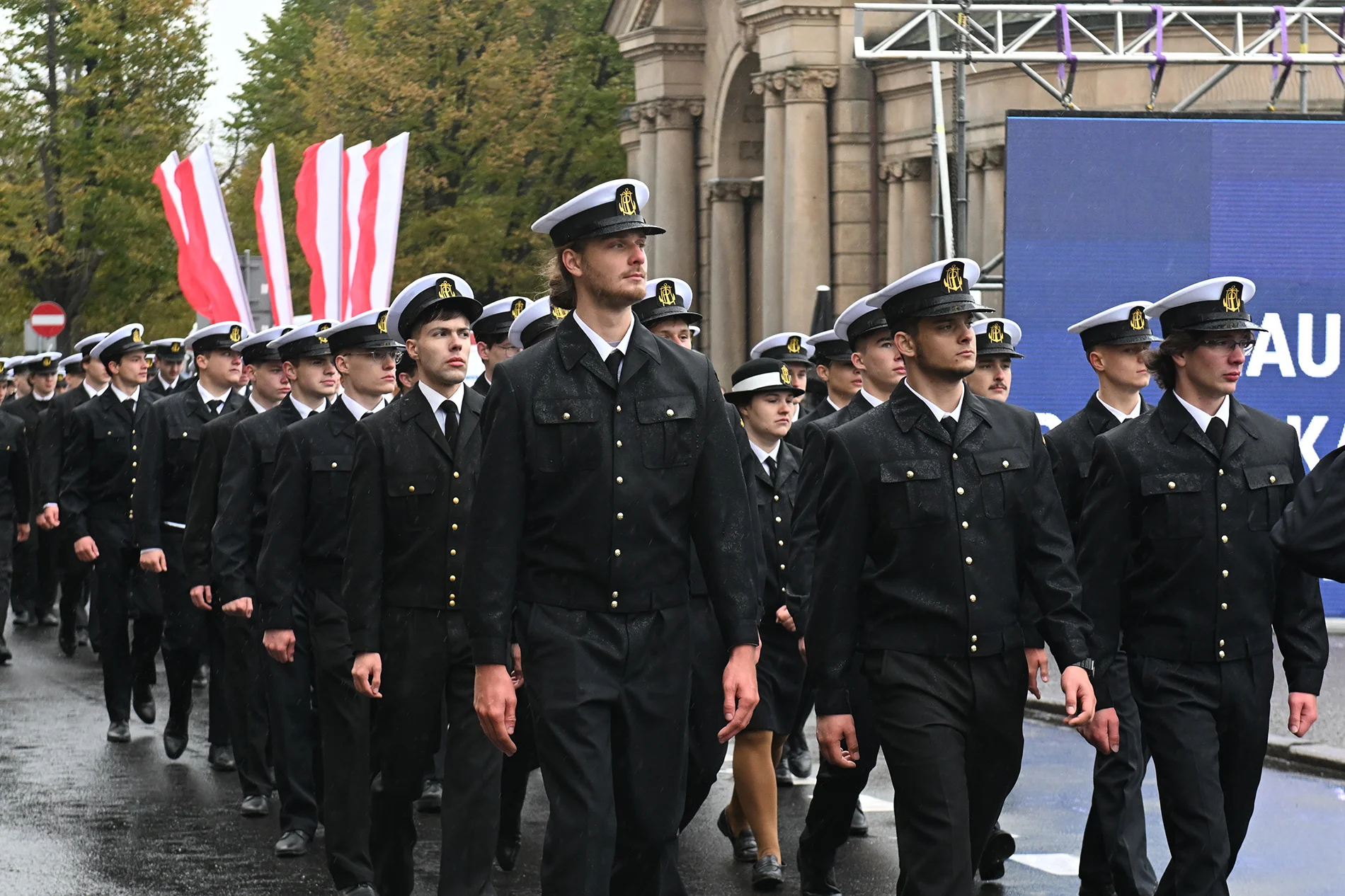 first-year MUS students marching during the parade