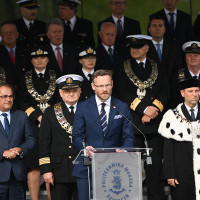 Wojewoda Zachodniopomorski Zbigniew Bogucki przemawiapodczas inauguracji roku akademickiego Politechniki Morskiej w Szczecinie