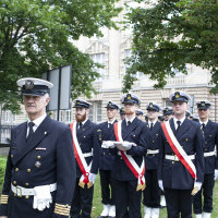 Poczet Sztandarowy Politechniki Morskiej w Szczecinie podczas uroczystości zmiany nazwy uczelni
