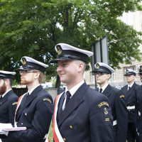 Poczet Sztandarowy Politechniki Morskiej w Szczecinie podczas uroczystości zmiany nazwy uczelni