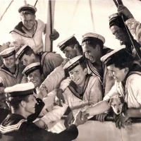 Studenci PSM w Szczecinie na Darze Pomorza 1951 r