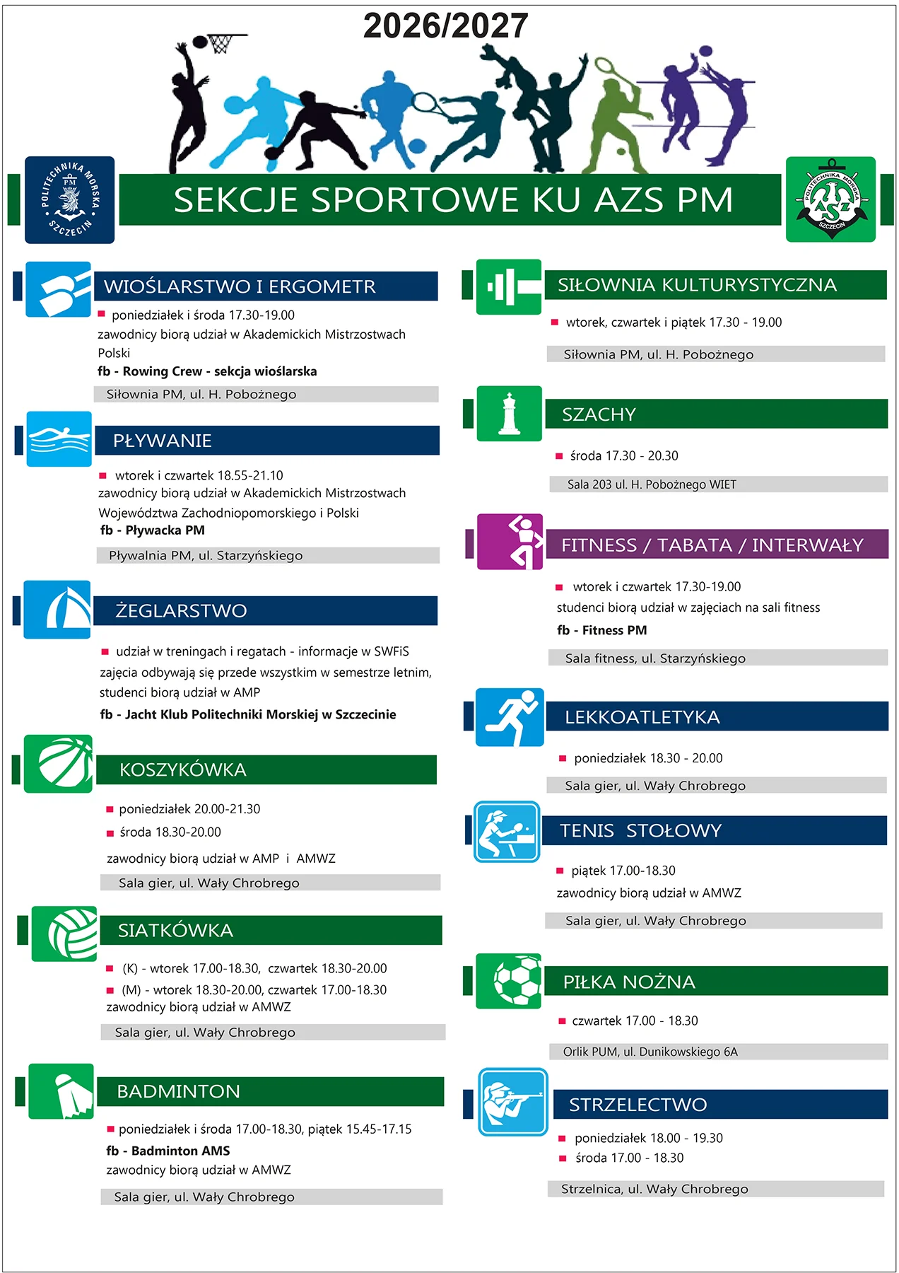 Sekcje AZS PM 2027/8