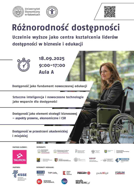 Plakat promujący konferencje ze skrótem informacji